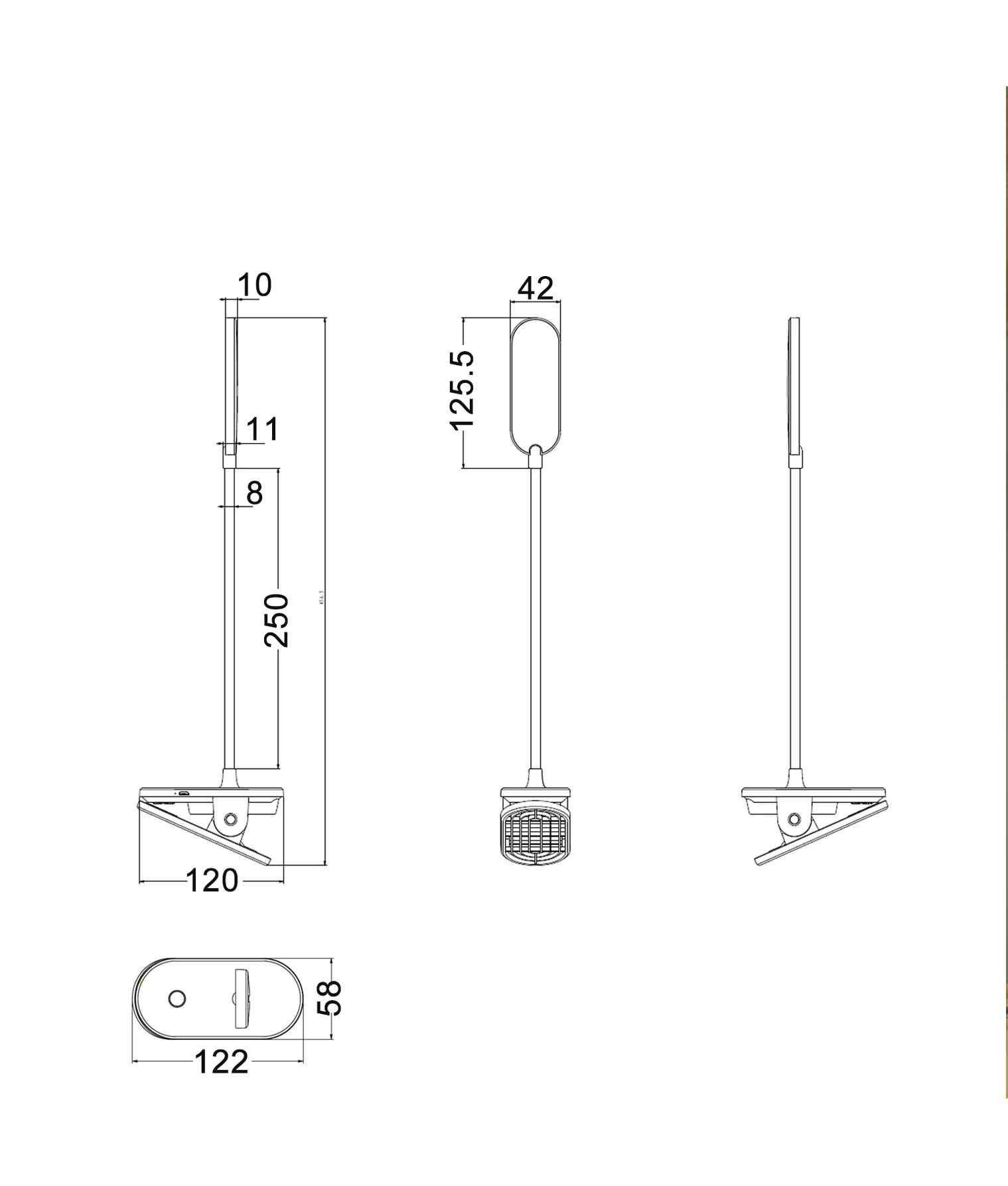 CLA BUDDY: LED Rechargeable Portable Touch Clip Lamp