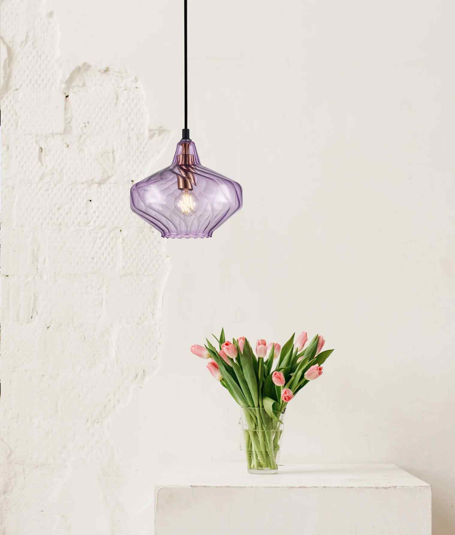 CLA CAMPANA: Interior Wine Glass Shape Ribbed Pendant Lights