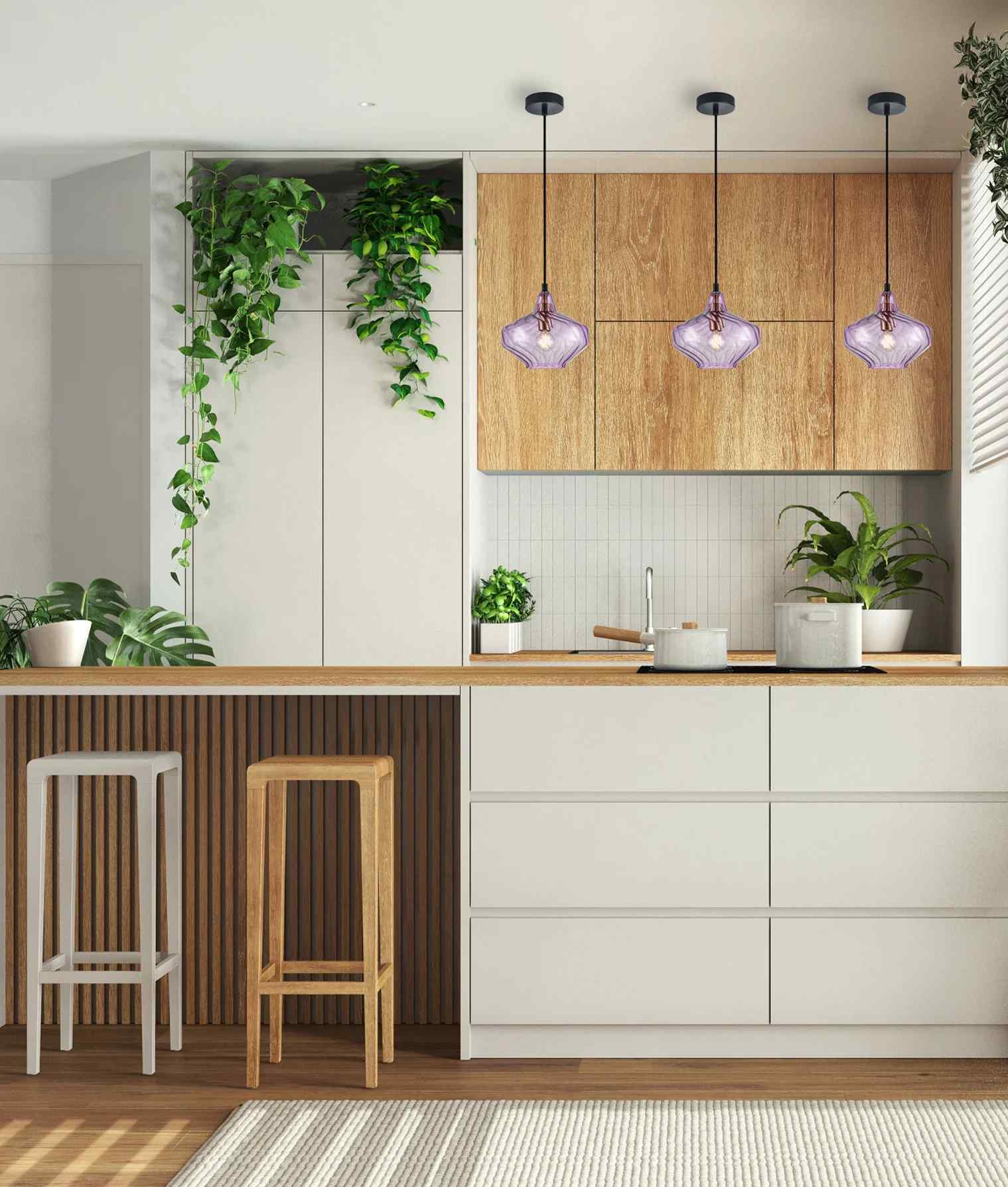 CLA CAMPANA: Interior Wine Glass Shape Ribbed Pendant Lights