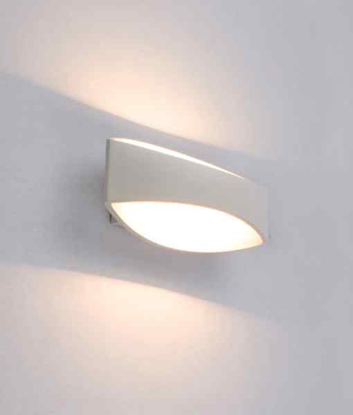 CLA CANNES: City Series LED Interior Matte White Curved Up/Down Wall Light