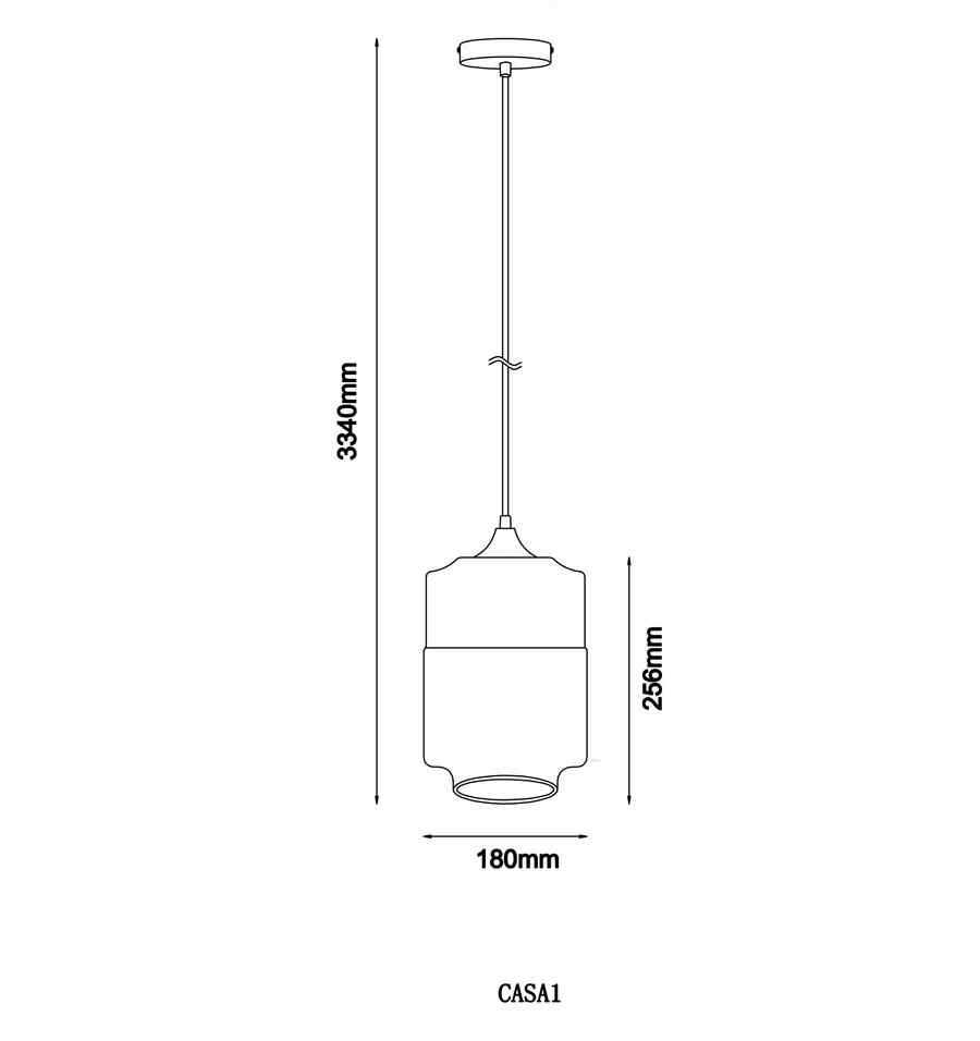 CLA CASA: White With Amber Jar Shape Pendant Light