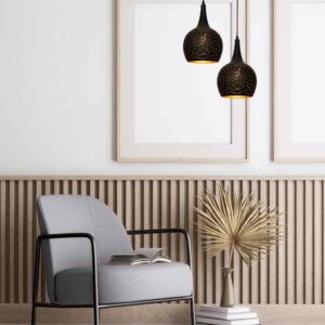 CLA CELESTE: Bohemian Rustic Embossed Bell Shape Pendant Light
