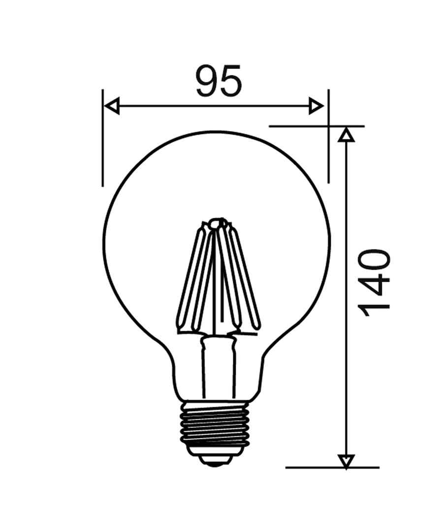 CLA G95 LED Filament Dimmable Globes Clear Diffuser (6W) - Image 3