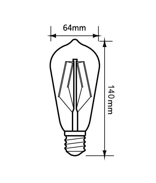 CLA ST64 Pear Shape LED Filament Dimmable Globes Clear Diffuser (8W) - Image 4