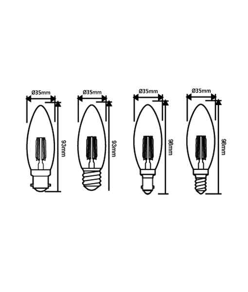 CLA
Candle LED Filament Dimmable Globes Clear Diffuser (4W) - Image 5