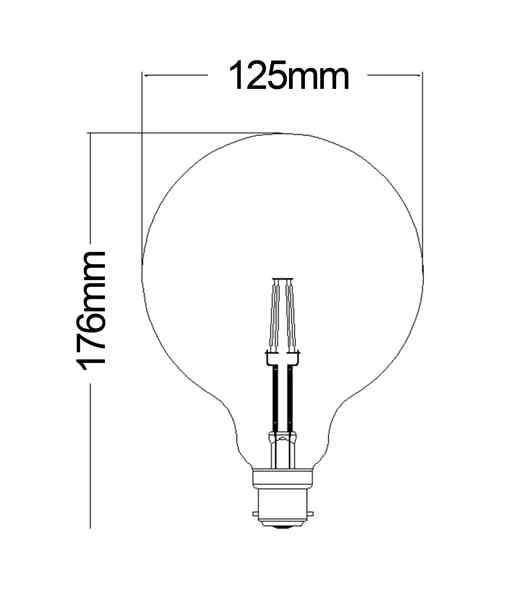 CLA G125 LED Filament Globes (6W) - Image 3