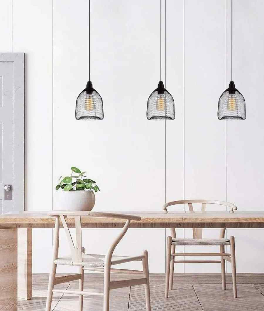 CLA CHEVEUX: Industrial Black Mesh Bird Cage Pendant Light
