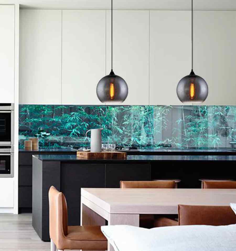 CLA CHUVA: Smokey Black Mirror Finish Glass with Rain Drop Effect Wine Glass Shape Pendant Light