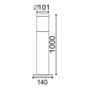 CLA ELANORA: E27 Surface Mounted Stainless Steel Bollard Lights IP44