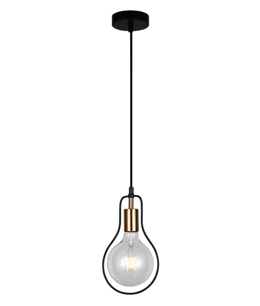 CLA CONTOUR: Interior Black Wire Pear Shape Pendant Light