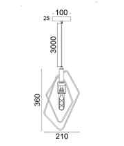 CLA CONTOUR: Interior Black Wire Diamond Shape Pendant Light