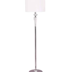 CLA CRISTALLO: Interior Drum Shade Chrome Rod with Crystal Highlight Floor Lamp