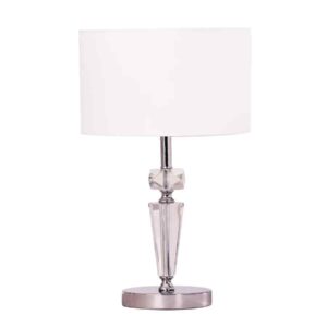 CLA CRISTALLO: Interior Drum Shade Chrome Rod with Crystal Highlight Table Lamp