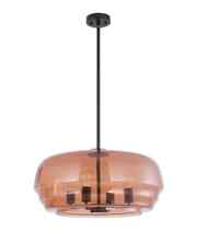 CLA CUAD: Interior Amber Flat Top Dome Glass Shade Pendant Light