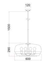 CLA CUAD: Interior Amber Flat Top Dome Glass Shade Pendant Light