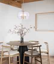 CLA CUAD: Interior Clear Wine Glass Shape Glass Shade Pendant Light