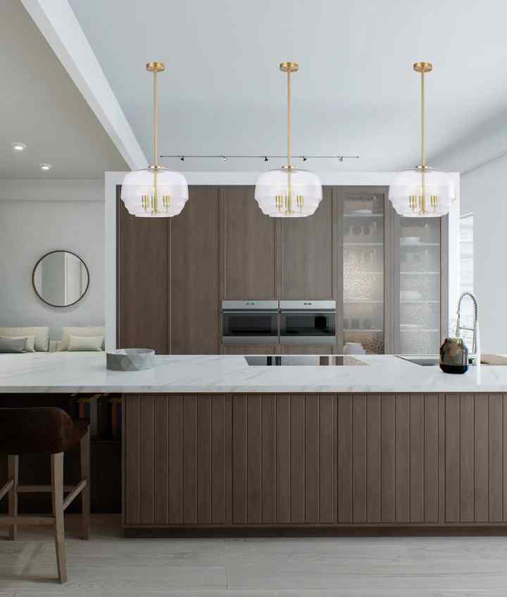 CLA CUAD: Interior Clear Wine Glass Shape Glass Shade Pendant Light