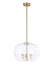 CLA CUAD: Interior Clear Wine Glass Shape Glass Shade Pendant Light