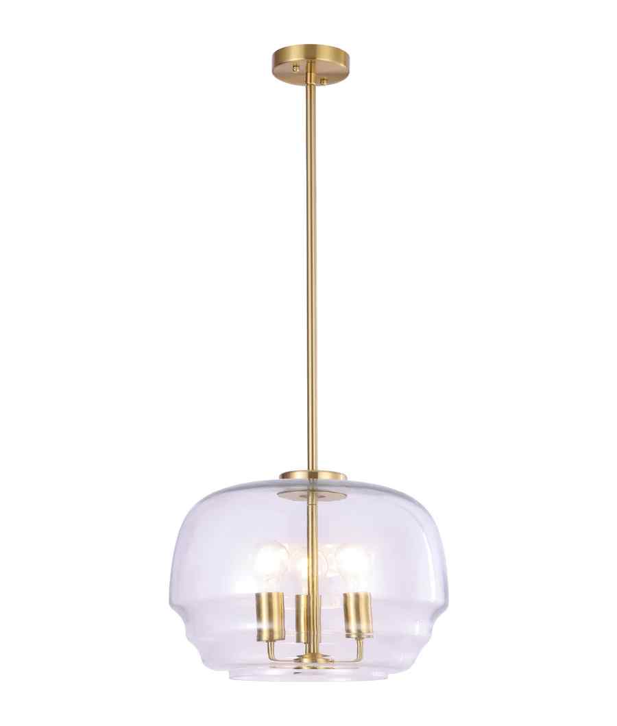 CLA CUAD: Interior Clear Wine Glass Shape Glass Shade Pendant Light