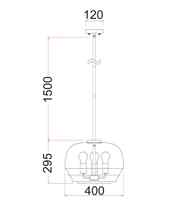 CLA CUAD: Interior Clear Wine Glass Shape Glass Shade Pendant Light