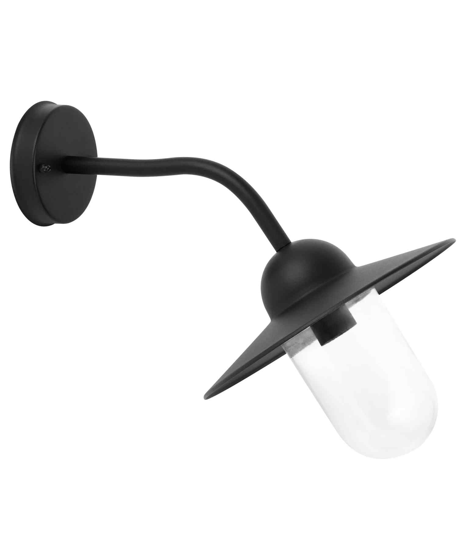 CLA DEKSEL: Industrial Matte Black Exterior Wall Light With Clear Glass IP54 - Image 2