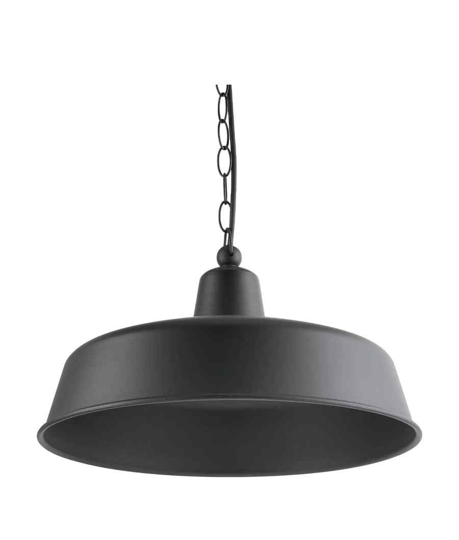 CLA DEKSEL: Industrial Rustic Matte Black Interior Dome Shape Pendant Light