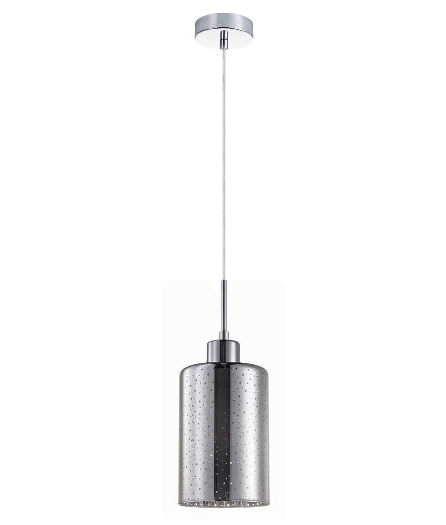 CLA ESPEJO3: Interior Iron & Chrome Oblong Glass with Dotted Effect Pendant Lights