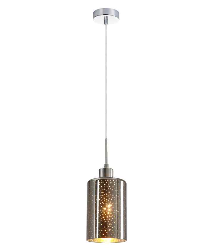 CLA ESPEJO3: Interior Iron & Chrome Oblong Glass with Dotted Effect Pendant Lights