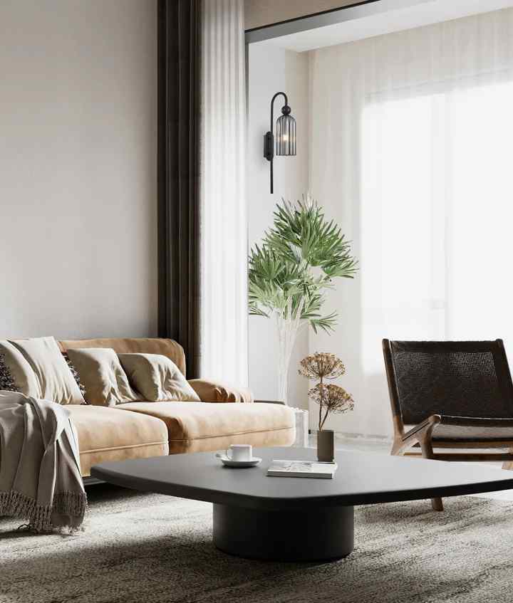 CLA FLAUTA: Interior Round Top Cylinder Ribbed Wall Lights