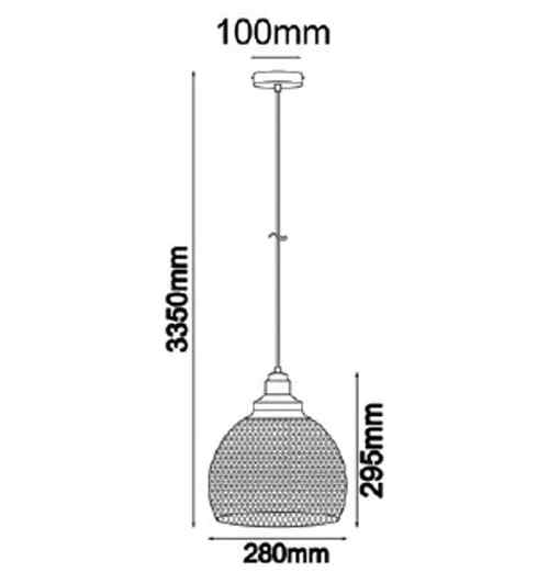 CLA CHEVEUX: Industrial Black Mesh Bird Cage Wine Glass Shape Pendant Light