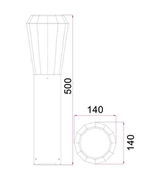 CLA GEB: LED Surface Mounted Tapered Bollard Lights IP54 - Image 2