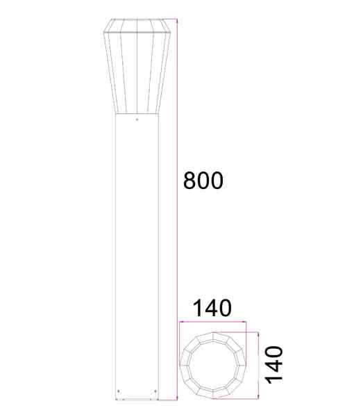 CLA GEB: LED Surface Mounted Tapered Bollard Lights IP54 - Image 4