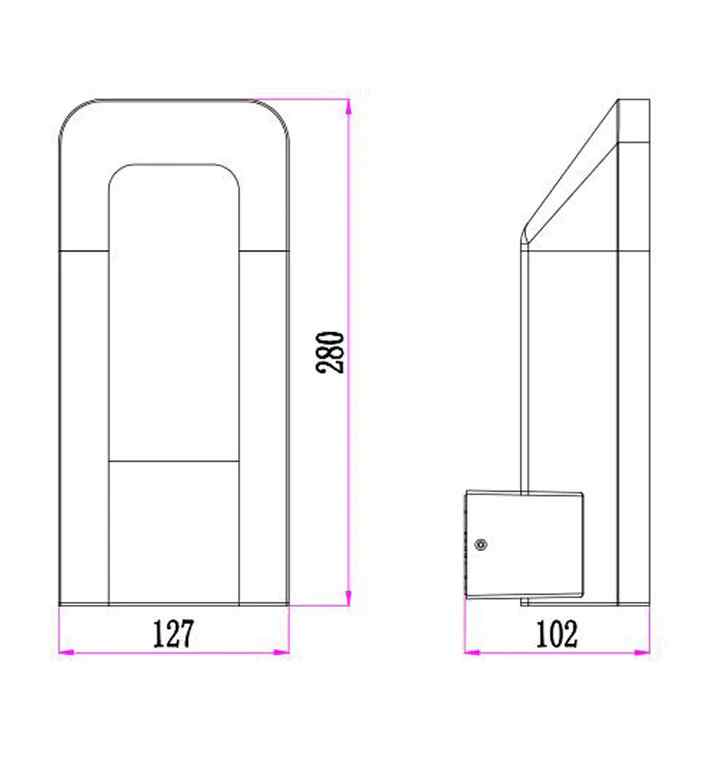 CLA HATHOR: Exterior LED Dark Grey Rectangular Surface Mounted Wall Light IP54 - Image 4