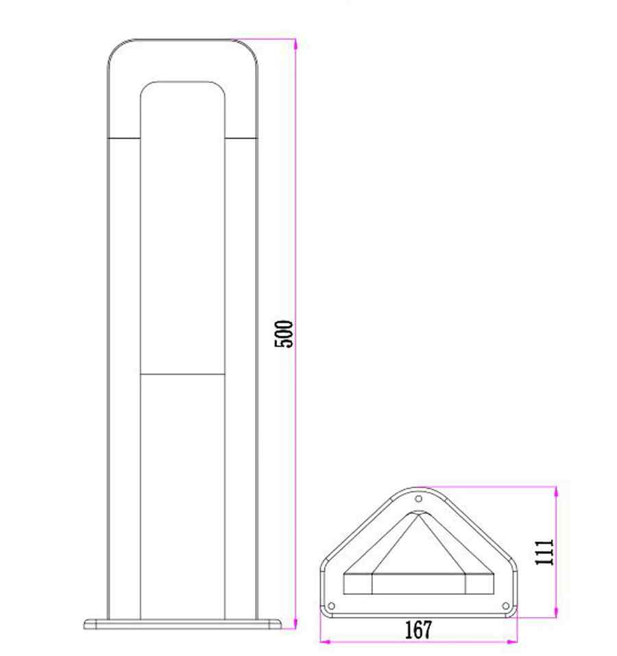 CLA Hathor LED Surface Mounted Dark Grey Bollard Lights IP54