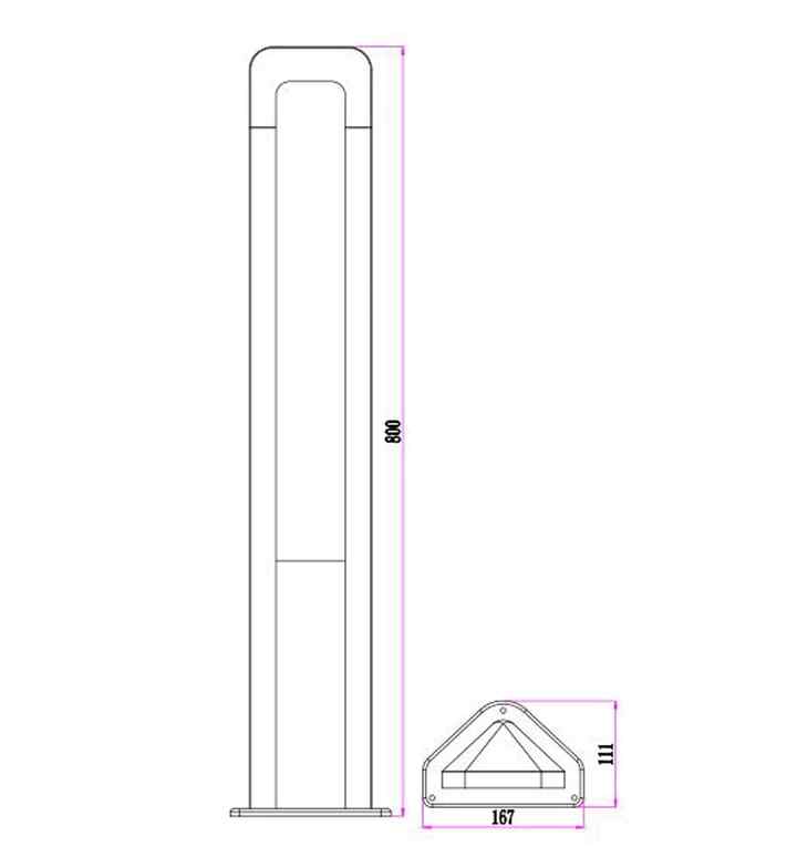 CLA Hathor LED Surface Mounted Dark Grey Bollard Lights IP54 - Image 3