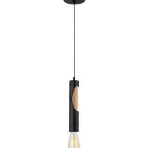 CLA IDA: Interior Iron & Blonde Wood Tube Pendant Lights