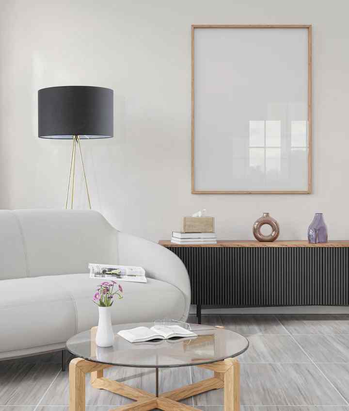 CLA JAMBES: Drum Shade with Antique Brass Tripod Floor Lamps - Image 4