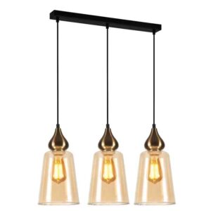 CLA 
JEREZ: Bronze Amber/ Smokey Black Ellipse Glass Flat Top Pendant Lights