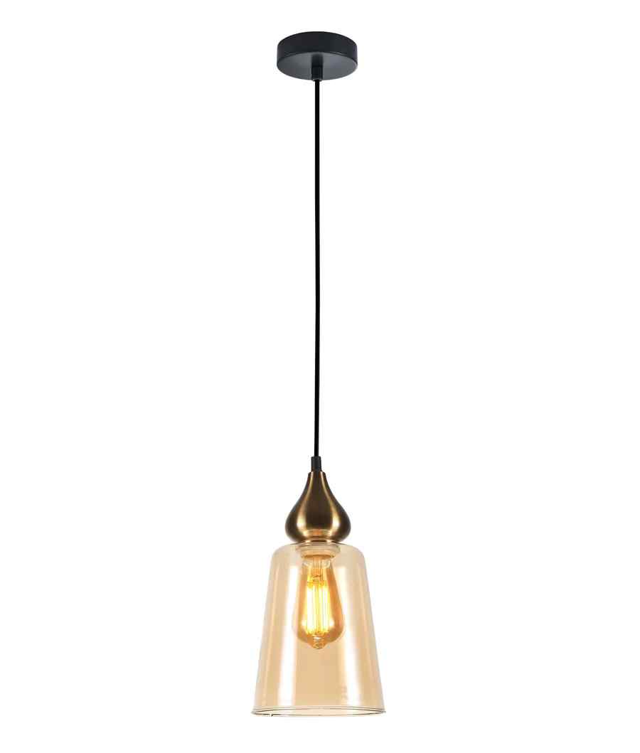 CLA JEREZ: Modern Bronze Amber / Smokey Black Ellipse Glass Flat Top Pendant Lights
