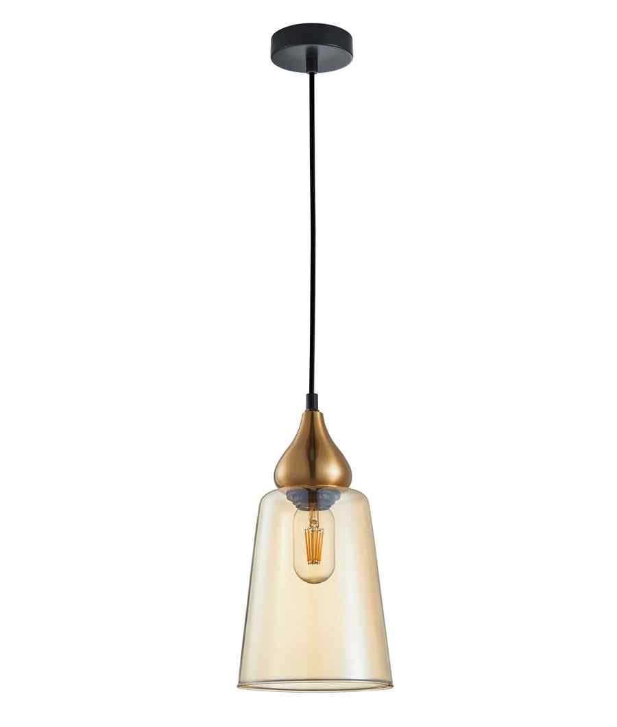 CLA JEREZ: Modern Bronze Amber / Smokey Black Ellipse Glass Flat Top Pendant Lights - Image 4