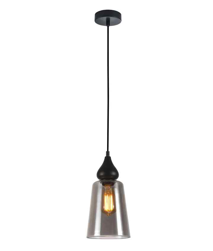 CLA JEREZ: Modern Bronze Amber / Smokey Black Ellipse Glass Flat Top Pendant Lights - Image 5