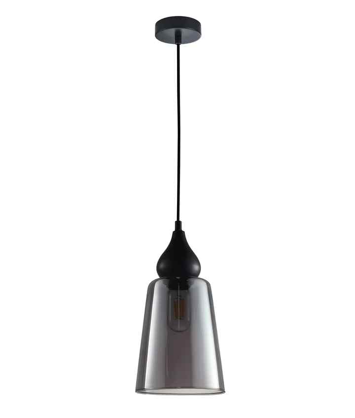 CLA JEREZ: Modern Bronze Amber / Smokey Black Ellipse Glass Flat Top Pendant Lights - Image 6