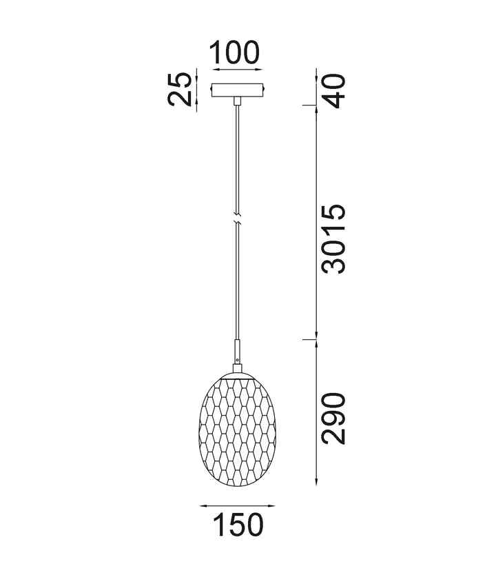 CLA KATHAL: Interior Ellipse Glass Segmented with Brass Highlight Enclosed Pendant Lights - Image 4