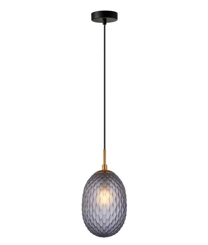 CLA KATHAL: Interior Ellipse Glass Segmented with Brass Highlight Enclosed Pendant Lights - Image 6