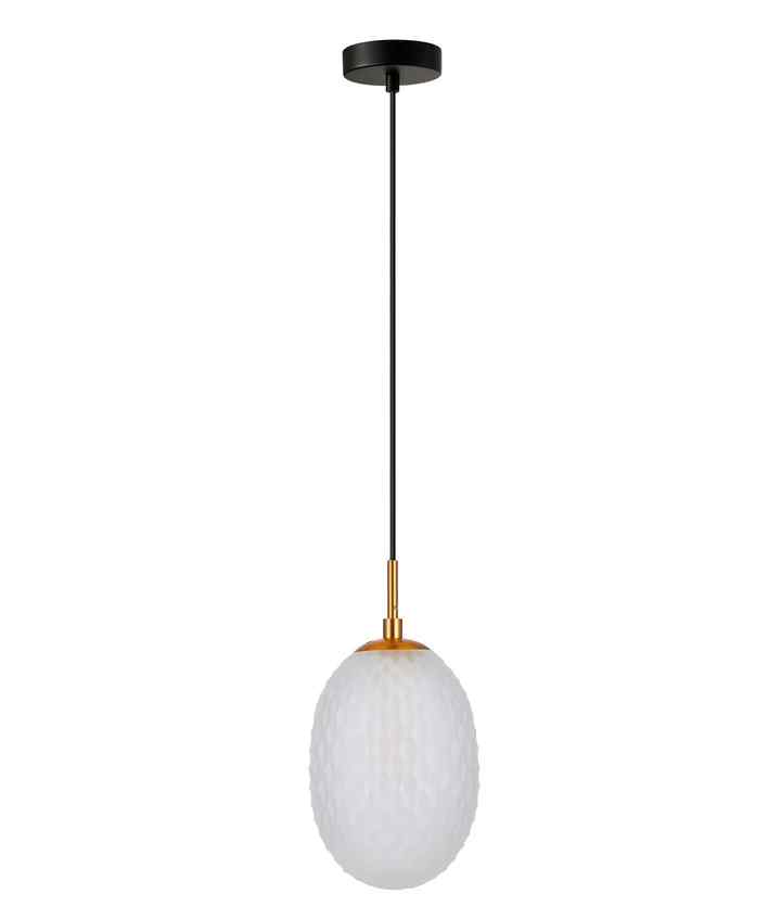 CLA KATHAL: Interior Ellipse Glass Segmented with Brass Highlight Enclosed Pendant Lights - Image 8