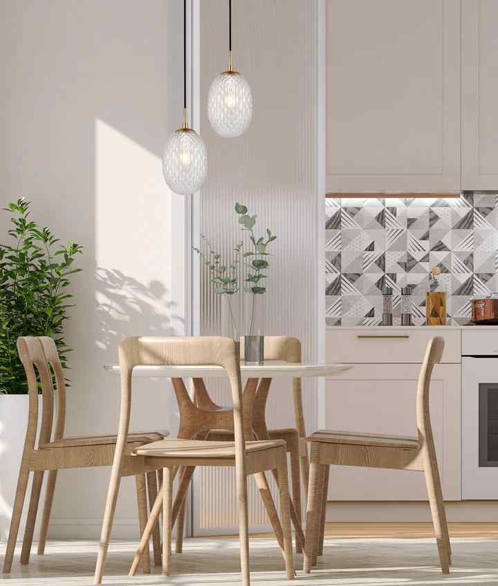 CLA KATHAL: Interior Ellipse Glass Segmented with Brass Highlight Enclosed Pendant Lights - Image 10