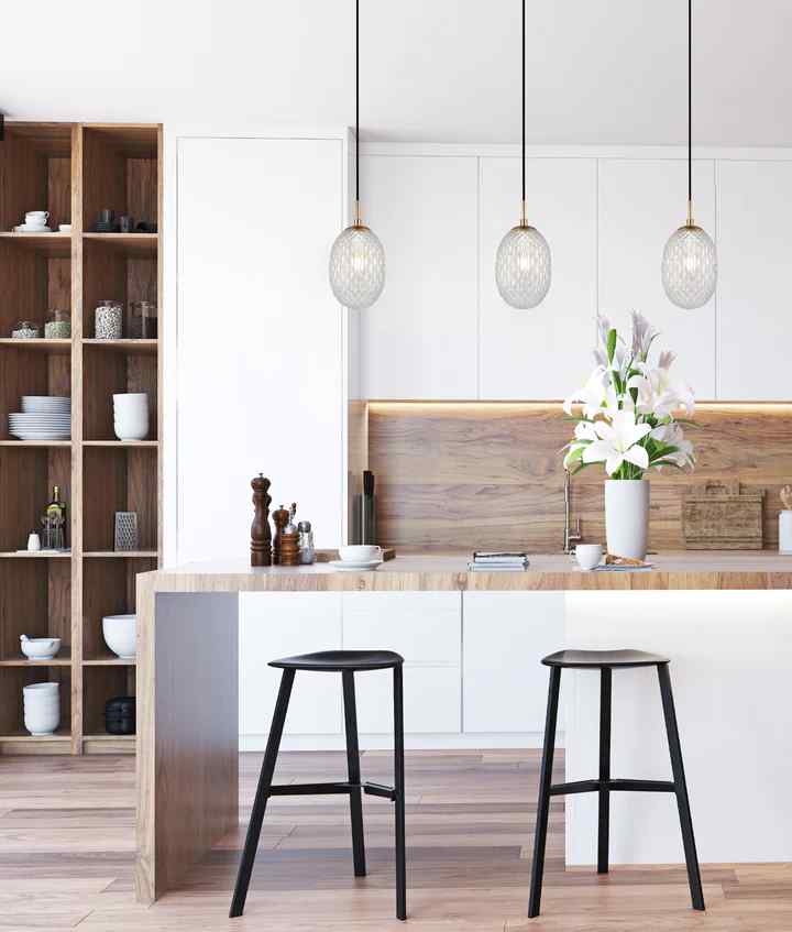 CLA KATHAL: Interior Ellipse Glass Segmented with Brass Highlight Enclosed Pendant Lights - Image 11
