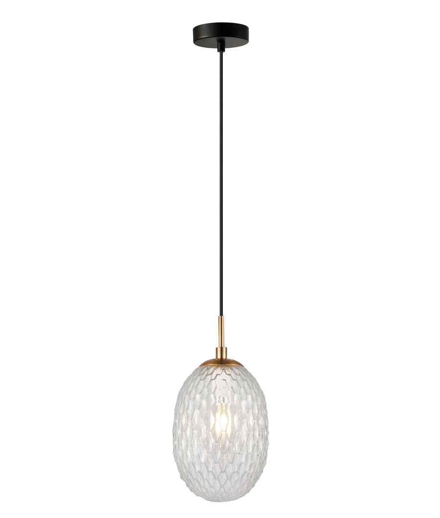 CLA KATHAL: Interior Ellipse Glass Segmented with Brass Highlight Enclosed Pendant Lights - Image 13