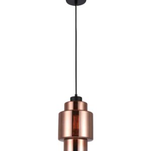 CLA LAMINA: Retro Copper Coloured Glass Double Cylinder Pendant Light