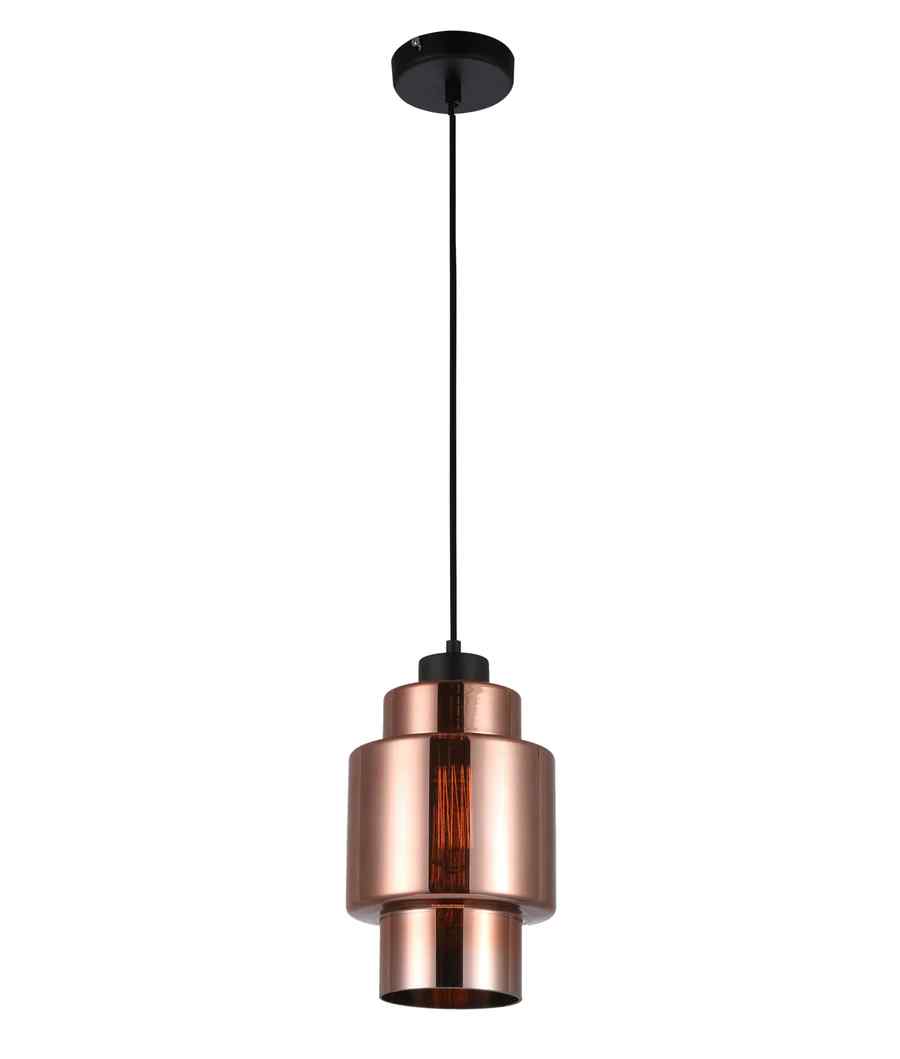 CLA LAMINA: Retro Copper Coloured Glass Double Cylinder Pendant Light